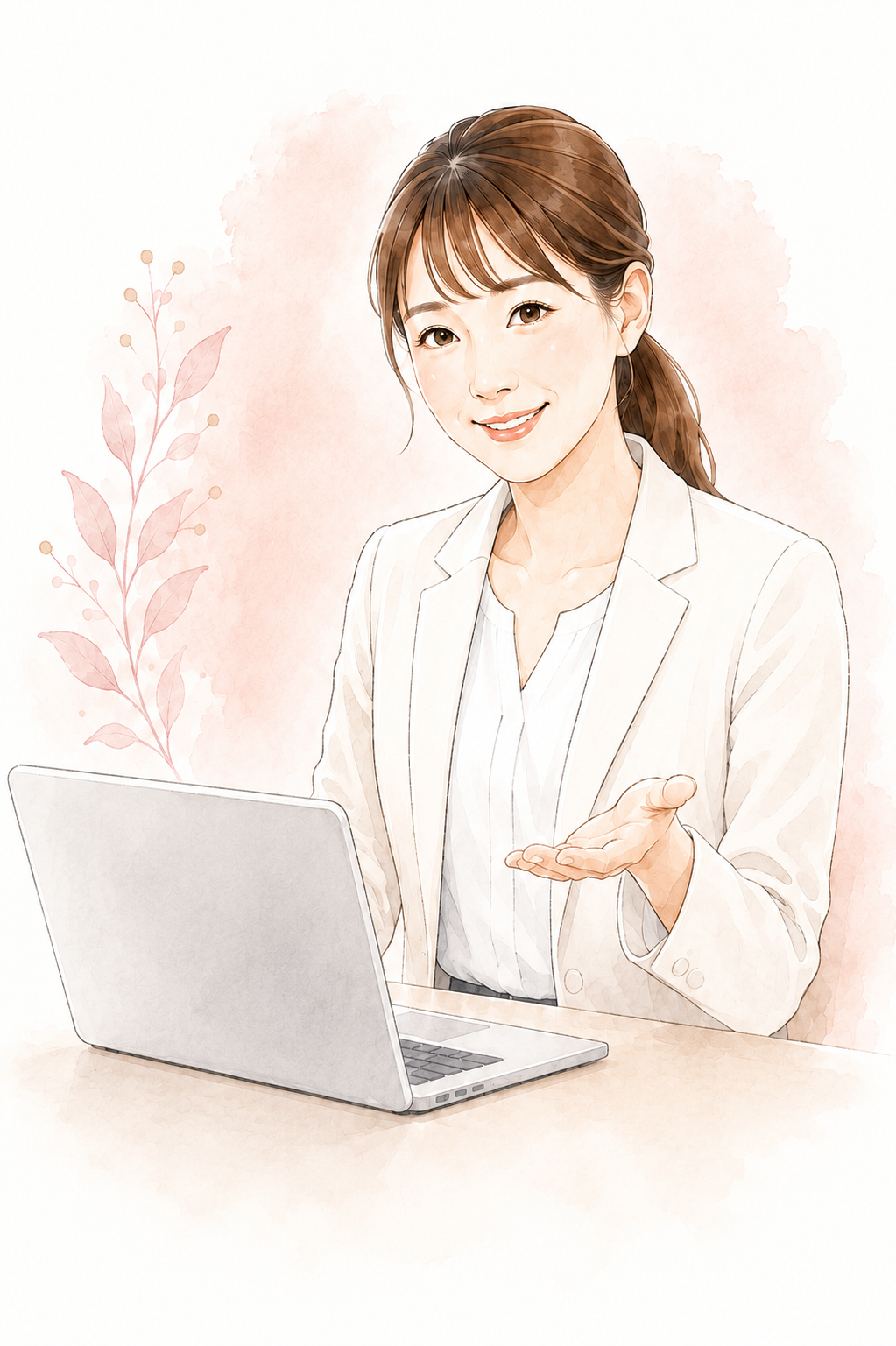 オンライン相談をご案内する担当カウンセラーのイメージイラスト